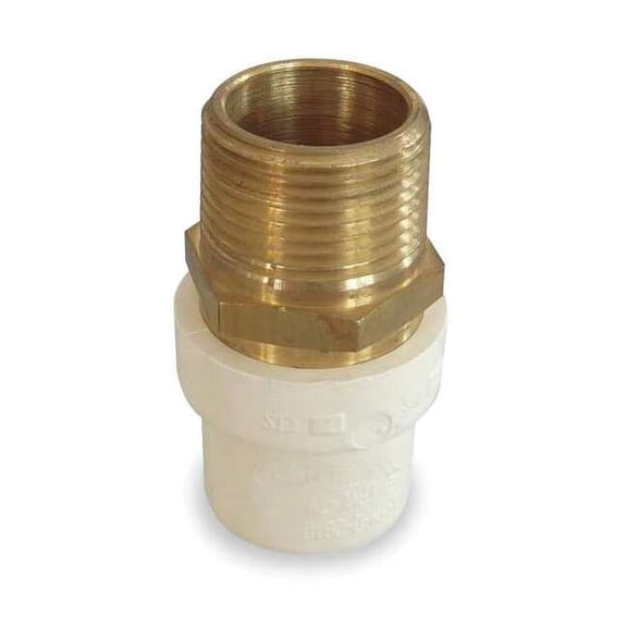 CPVC Adapter, CTS, Schedule SDR-11, 3/4" Pipe Size, MNPT x CTS Socket Hub