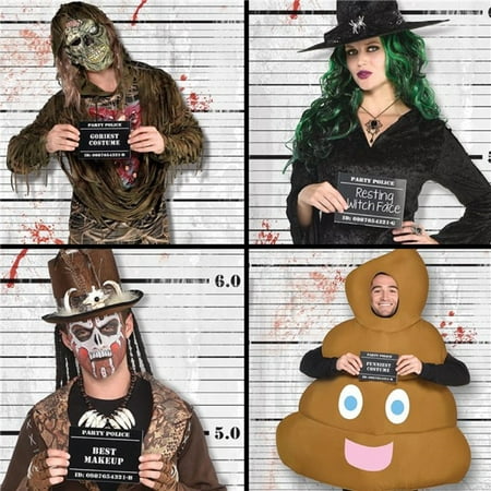 Bloody Line Up Police Halloween Creepy Photo Booth Selfie Station Backdrop & Props Fun Party Decorations