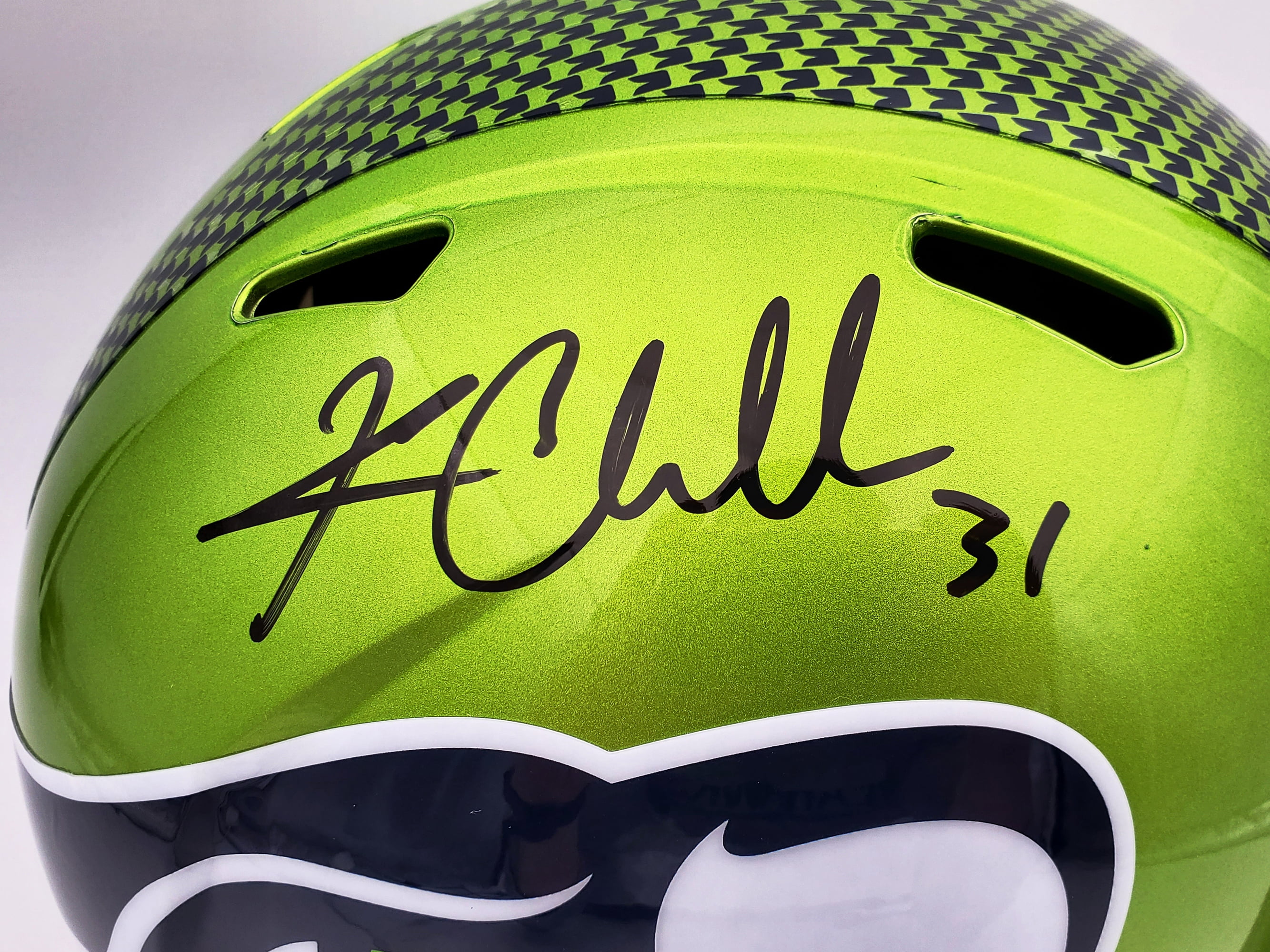 Kam Chancellor Autographed Seattle Seahawks Flash Green Full Size Replica Speed Helmet MCS Holo 197181