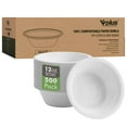 thumbnail image 1 of Bolos de papel Vplus de 12 onzas, 500 unidades, bagazo compostable desechable, 1 of 8