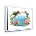 thumbnail image 3 of Parrots and Flowers By The Blue Waterside 40 in x 30 in Framed Painting Canvas Art Print, by Designart, 3 of 5