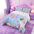 thumbnail image 2 of meiyoeat girls Monogrammed M Theme Full Size Comforter Sets,Watercolor Mermaid Print Bedding Comforter Set,Reversible,3pcs,1 Comforter and 2 Pillowcases, 2 of 7