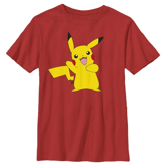 Boy's Pokemon Pikachu Happy Dance Graphic Tee Red Medium