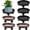 Black + Coffee brown, variant on 6 Pack Rolling Plant Caddies 11.8 Inch Plastic Plant Dollies Heavy-Duty Wheeled Planter Movers Indoor Outdoor Flower Pot Bases with Casters Black