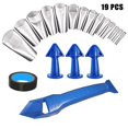 thumbnail image 1 of 19-piece Sealant Removal Plastic Scraper Caulking Nozzle Applicator Trim Seam Tool, 1 of 5