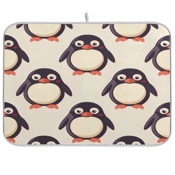 Kitchen Drying Mat 16x18In Drying Dish Mat Dish Drying Mats Kitchen Countertop Multi-Function Drain Drying Mat Kitchen Table Penguin
