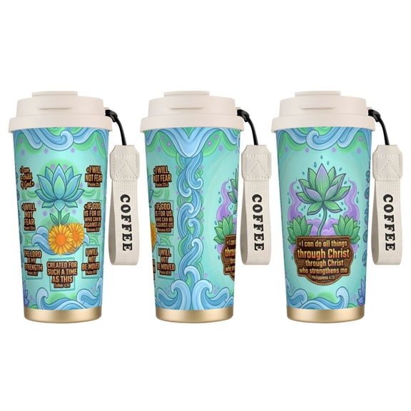 1pc cross Thermos, 18oz Cup Holder Friendly Car Mug, Inspirational Christian Gift, Leak-proof