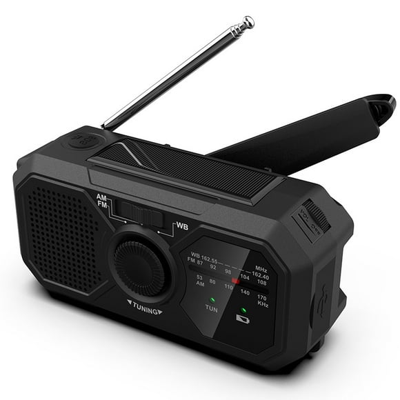Portable Radio Hand Crank AM/FM Radio Dynamo Radio LED Flashlight SOS Alarm Compass Small Radio for Outdoor Emergency Hiking Camping