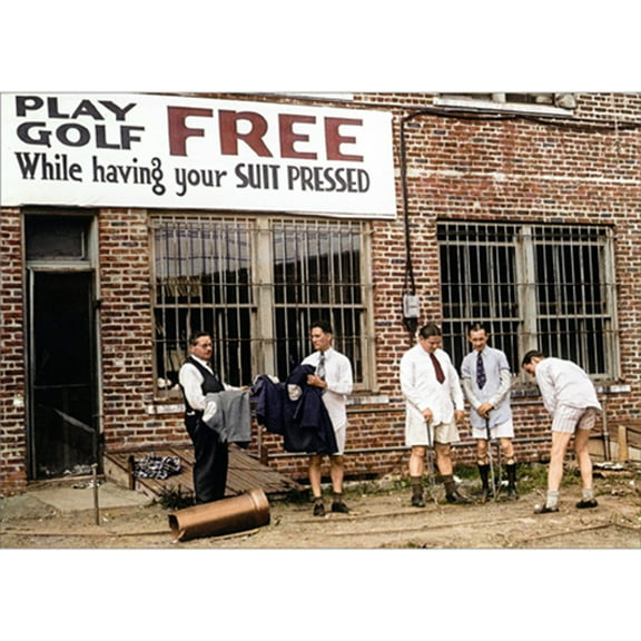 Avanti Press Mini Golf At Tailor Shop Vintage Photo America Collection Funny Masculine Retirement Congratulations Card for Him / Man