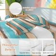 thumbnail image 4 of Brown Turquoise Board Duvet Cover Set Full Size Abstract Wood Grain Vintage Soft Lightweight Comforter Covers 4 Piece Bedding Set with 1 Duvet Cover 1 Bed Sheet & 2 Pillow Shams, 4 of 8