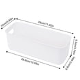 thumbnail image 4 of Plastic Home Organizer Storage Bin with Handles,White Storage Containers Baskets Organize for Bathroom Bedroom Kitchen Pantry Office,10X4X3.7inch, 4 of 6