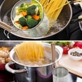 thumbnail image 2 of Colador de Pasta de Acero Inoxidable, 2 Piezas, Colador de Fideos y Albóndigas con de Madera, Cestas para Colar Fideos y Pasta, 2 of 7
