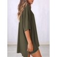 thumbnail image 5 of Women's two-piece casual suit summer casual loose shirt cycling shorts match airport travel wear  Green S, 5 of 6