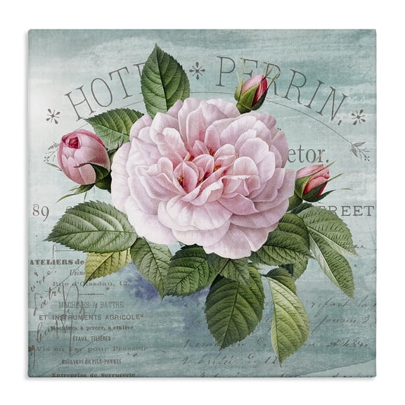 Stupell Industries Bright & Rustic Tropical Bloom Floral Painting Wrapped Canvas Canvas Art Print Wall Art, 17 x 17
