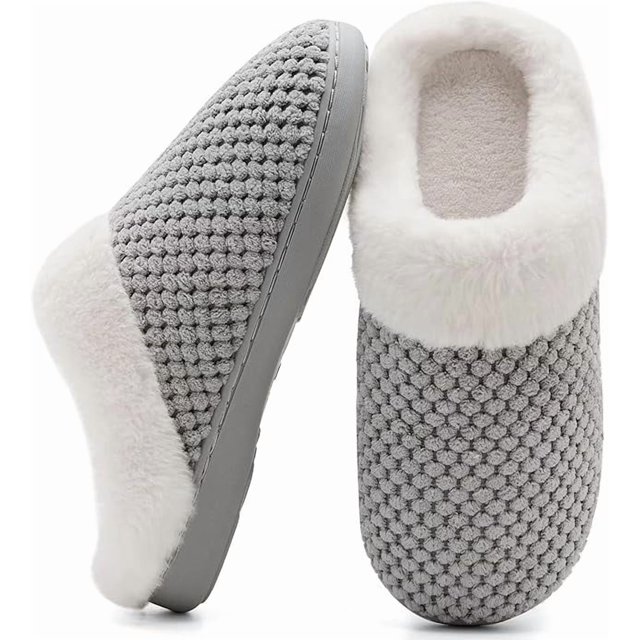 Pantuflas de espuma viscoelástica para mujer, cómodas, cálidas y acogedoras, antideslizantes, para interior y exterior.
