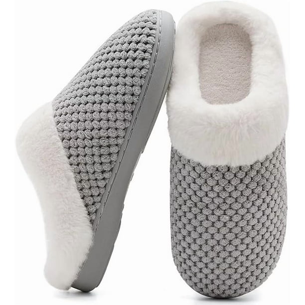 Pantuflas de espuma viscoelástica para mujer, cómodas, cálidas y acogedoras, antideslizantes, para interior y exterior.