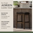 thumbnail image 2 of Maven Lane Adrien Saddle Barstool, Walnut w/ Marksman Saddle Vegan Leather, 2 of 6