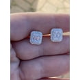 thumbnail image 4 of Men's 14k Gold Plated Real Solid Sterling Silver Iced Baguette CZ Earrings Studs, 4 of 4