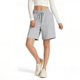 thumbnail image 6 of Shorts for Women Lightweight Breathable Comtable Loose Cotton Casual Pants Drawstring Sports Pants Women Shorts Grey M, 6 of 8