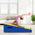thumbnail image 4 of Costway Gymnastics Tumbling Mat Folding Incline Yoga Mat with Non-slip PVC Leather Yellow, 4 of 10