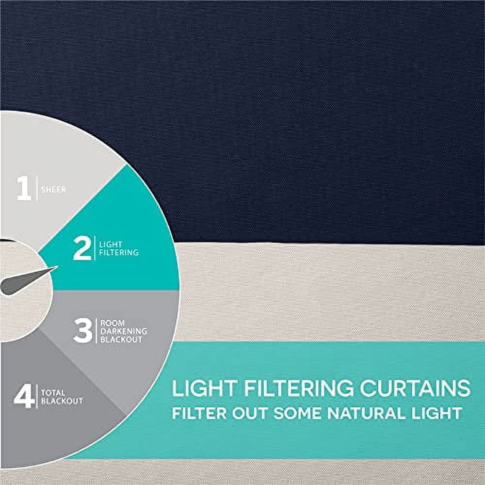 Exclusive Home Curtains Cabana Stripe Indoor/Outdoor Light Filtering Grommet Top Curtain Panels, 54"x108", Navy, Set of 2