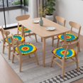 thumbnail image 6 of Colorful Tie Dye Mandala Pattern Seat Covers for Dining Room Chairs Set Of 4,Stretch Printed Washable Chair Seat Cover with Elastic Ties and Button,Removable Waterproof Couch Cushion Covers, 6 of 6