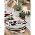 thumbnail image 5 of Red Geometric Cloth Napkins Set of 8 Reusable Dinner Napkins, Modern Black Gray Abstract Striped Art Cocktail Napkin Washable Table Napkins for Wedding/Holiday Party/Baby Shower 20"x20", 5 of 7