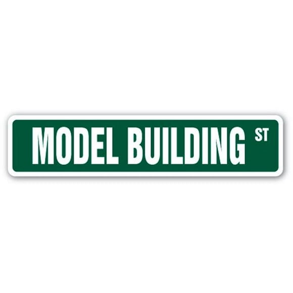 SignMission SS-MODEL BUILDING 4 x 18 in. Model Building Street Sign - Hobby Lover Boats Plans Ships