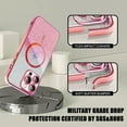 thumbnail image 5 of Compatible with iPhone 13 Magnetic Glitter Case with Camera Lens Protector Full Protection Case Compatible with MagSafe Elegant Anti-Scratch Case Cover for iPhone 13 Pink, 5 of 16
