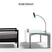 White Portable Plastic & Steel Desktop Stand Smart Phone Tablet Holder Stand for Desk Bed Stand Tablet Clamp Stands