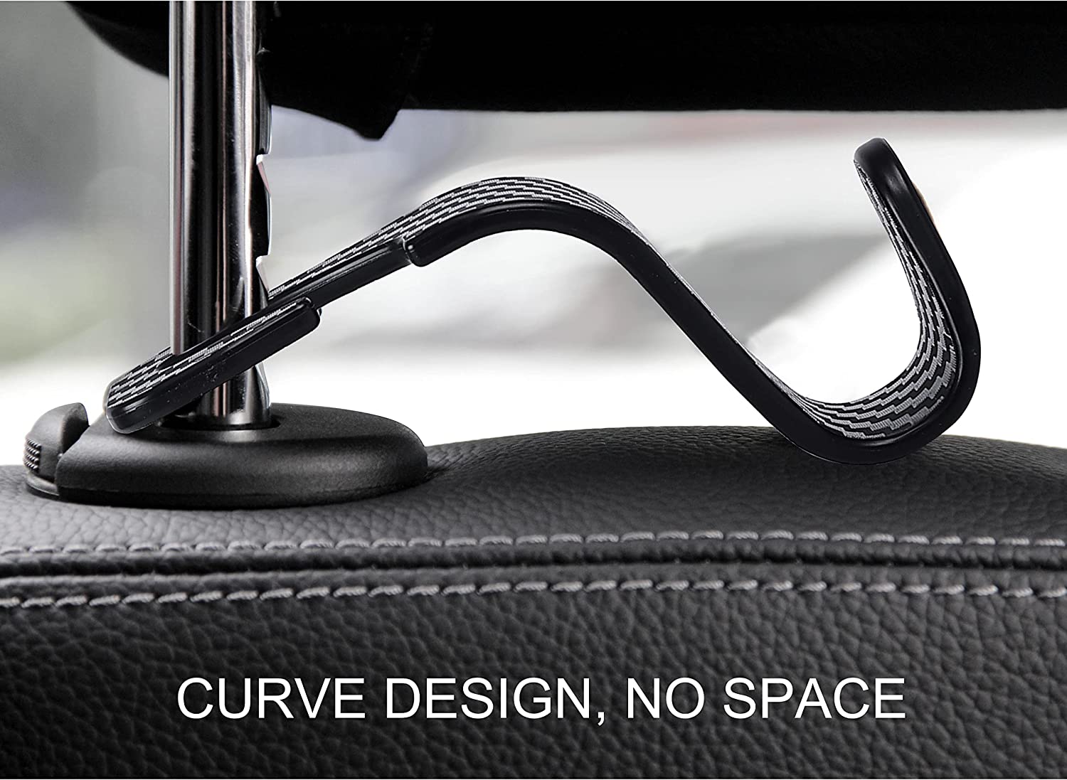 Car Seat Headrest Hooks – 4-Pack Hanger Organizer For Handbags, Purses, Coats