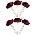 thumbnail image 4 of 6PCS Wedding Hair Pin Fake Flower U Shaped Bridal Hairpin Stick Hair Fork Stick, 4 of 9