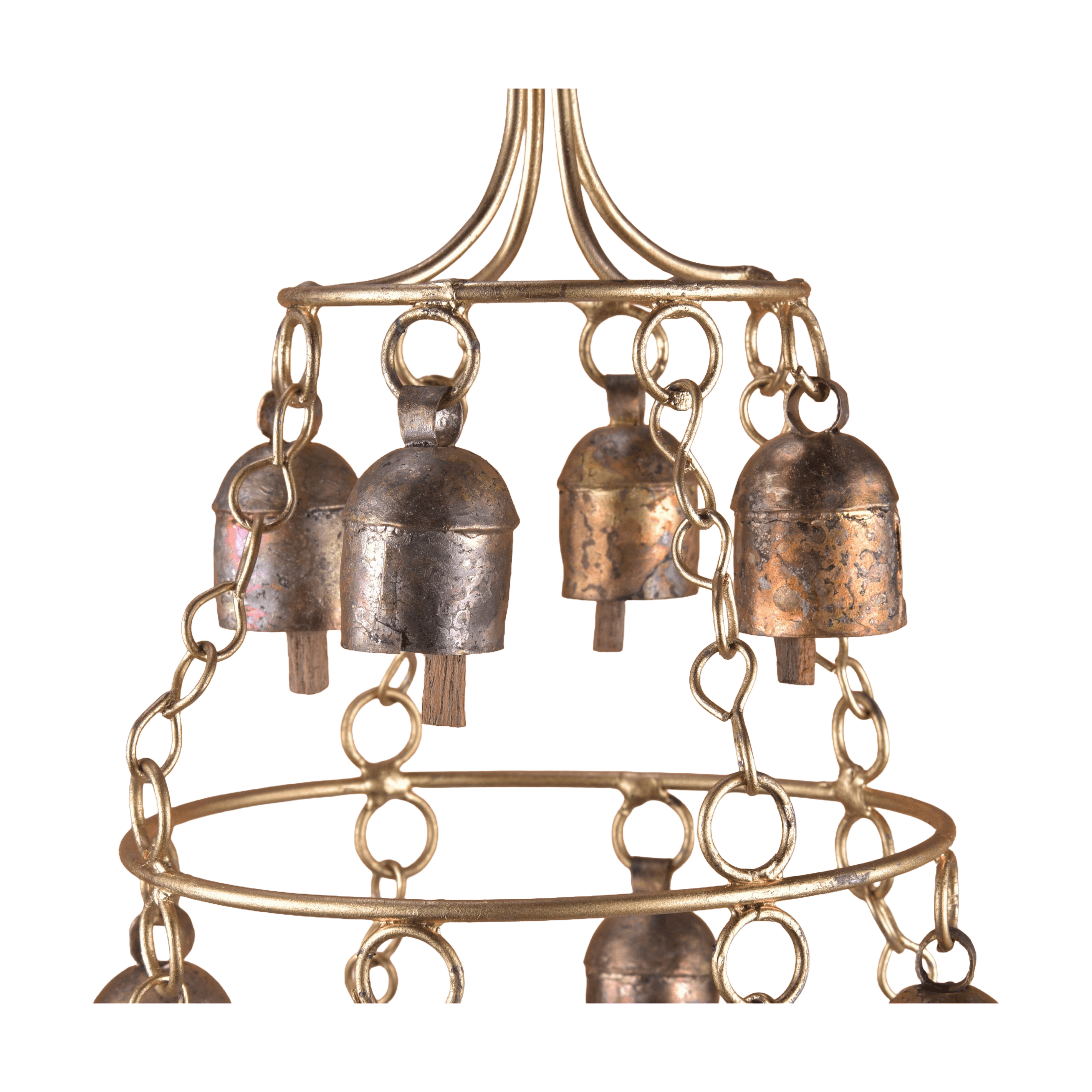 Rustic Wind Chimes for Outside – Handcrafted Tiered Bell Chime with Deep Tone – 16” Copper Coated Bronze Finish Metal Wind Chime for Garden Decor, Porch, Yard, Patio – Farmhouse Outdoor Decoration