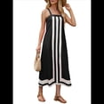 thumbnail image 3 of Vestido Bohemio Floral para Mujer, Vestido Informal de Verano con Bloques de Color. Negro L, 3 of 8