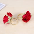 thumbnail image 5 of 12 PCS Red Rose Shape Towel Buckle Napkin Ring Wedding 's Day Hotel Table Decor Metal Gold Napkin Holder, 5 of 10