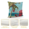 thumbnail image 4 of Hopyeer Merry Christmas Blue Ocean Beach Red Chair Decorative Throw Pillow Covers Hawaiian Coconut Trees with Xmas Lights Surfing Pillowcase  Outdoor Home Cushion Cover " (CB-Chair), 4 of 5