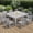 Light Gray, variant on SERWALL 10-Piece Outdoor Dining Set, 2 Rectangle 59" Dining Tables with Umbrella Holes and 8 Patio Dining Chairs with Umbrella Hole for Garden, Deck, Poolside, Gray