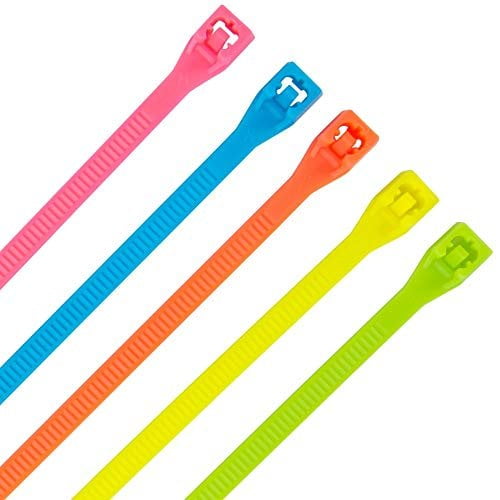 Fluorescent Cable Ties, Nylon, 8-in., 100-Pk.