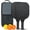 Black, variant on Pickleball Paddles Set Of 2, Fiberglass Surface, Adventure Map Print, 4 Balls & Bag
