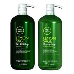 shampoo tea tree mitchell paul thickening liter conditioner sage lemon ounces each duo pump