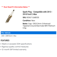 thumbnail image 2 of Spark Plug - Compatible with 2013 - 2018 Ford C-Max 2014 2015 2016 2017, 2 of 2