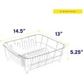 thumbnail image 5 of Dish Drying Rack & Cutlery Holder 2 Piece Set - Compact Sink-Fitting Dish Drainer with Rubberized Undercoating, Space-Saving Kitchen Organizer for Plates, Cups, Bowls & Utensils in Sink, White, 5 of 5