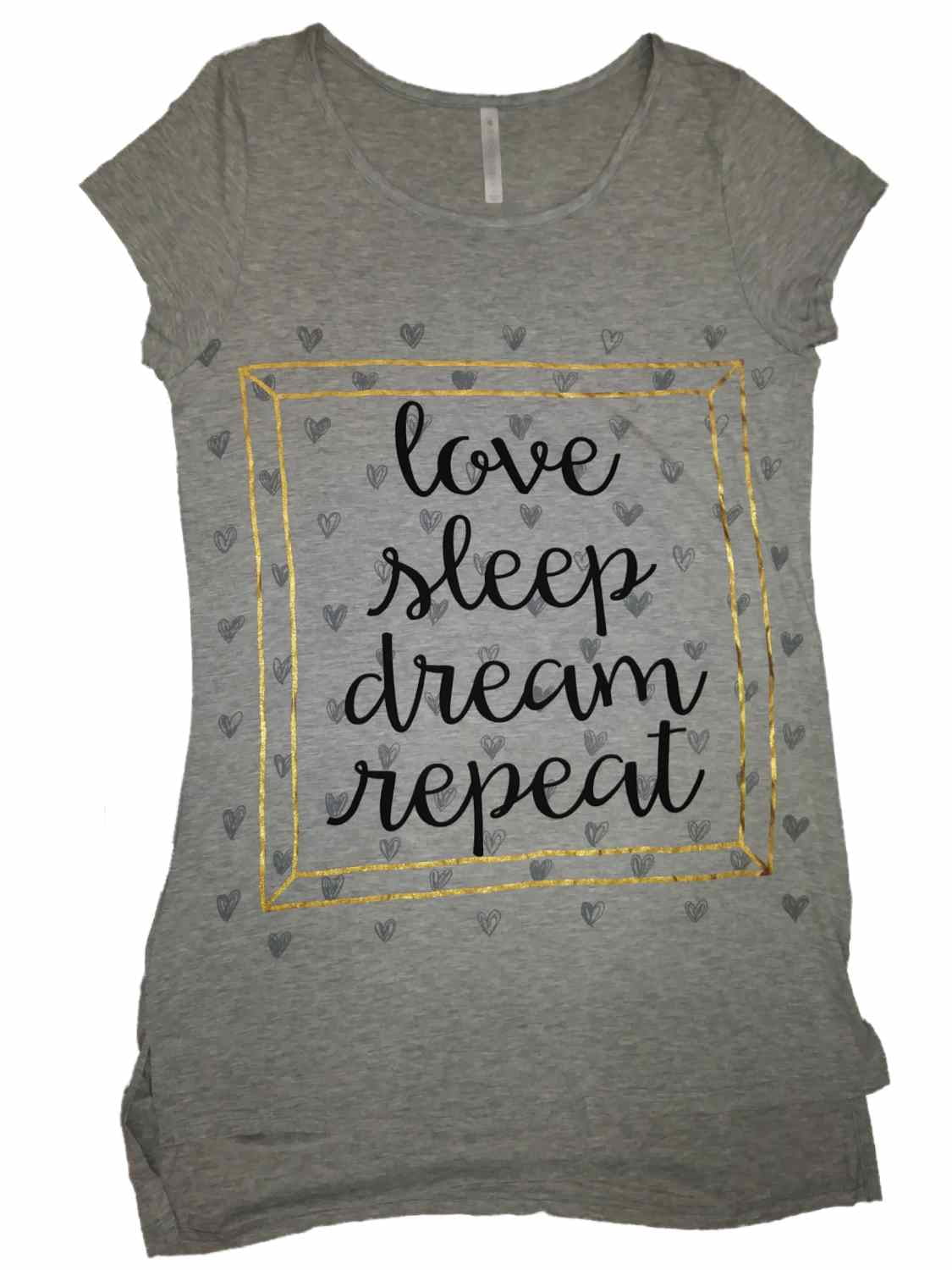 Sleeveless Nighty Love Printed