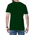 thumbnail image 3 of Mens Cool Chinese Loong T-Shirt Tops Novelty Print Short Sleeve Crewneck Tees Dark Green M, 3 of 5