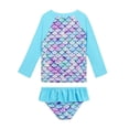 thumbnail image 2 of GYRATEDREAM 1-7T Girls'Long Sleeve Rashguard UPF 50+ Two Piece Swimsuit Set Floral Bathing Suit, 2 of 3