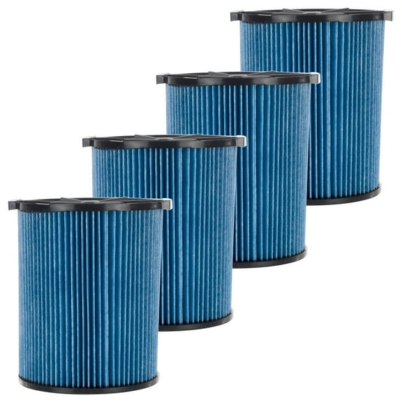 4 Pack 3-Layer Fine Dust Cartridge Filter Replacement Part 72952 Compatible with RIDGID VF5000, 5-20 Gallon Wet & Dry Vacuums, Washable & Reusable