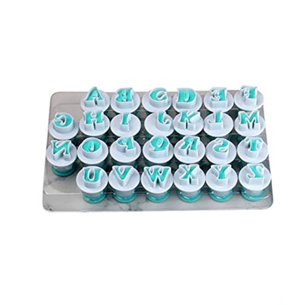 Billuyoard Juego de moldes para fondant de Chocolate con forma de letras mayúsculas de plástico, juego de moldes para hornear, utensilios de Herramientas y accesorios para hornear Großbuchstabe