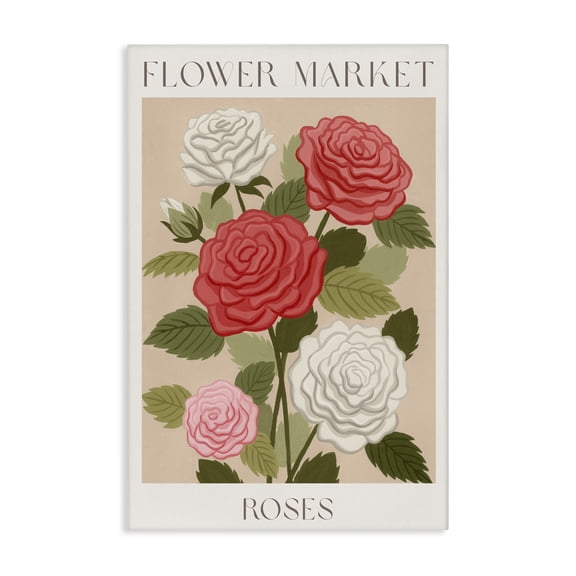 Stupell Industries Flower Market Roses Canvas Wall Art design by Courtney Haley, 24 x 16