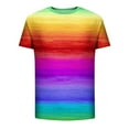 thumbnail image 5 of Penkiiy Mens Womens Rainbow Graphic T-Shirts Unisex 3D Printed Short Sleeve Shirts Tops 5XL Orange, 5 of 5
