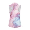 thumbnail image 3 of Uorisanigo Pink Marble Pattern Women's Golf Sleeveless Shirt Size XS Breathable Zipper Neck Hiking Running Workout Tops Comfortable Fashion Tennis Tops, 3 of 7